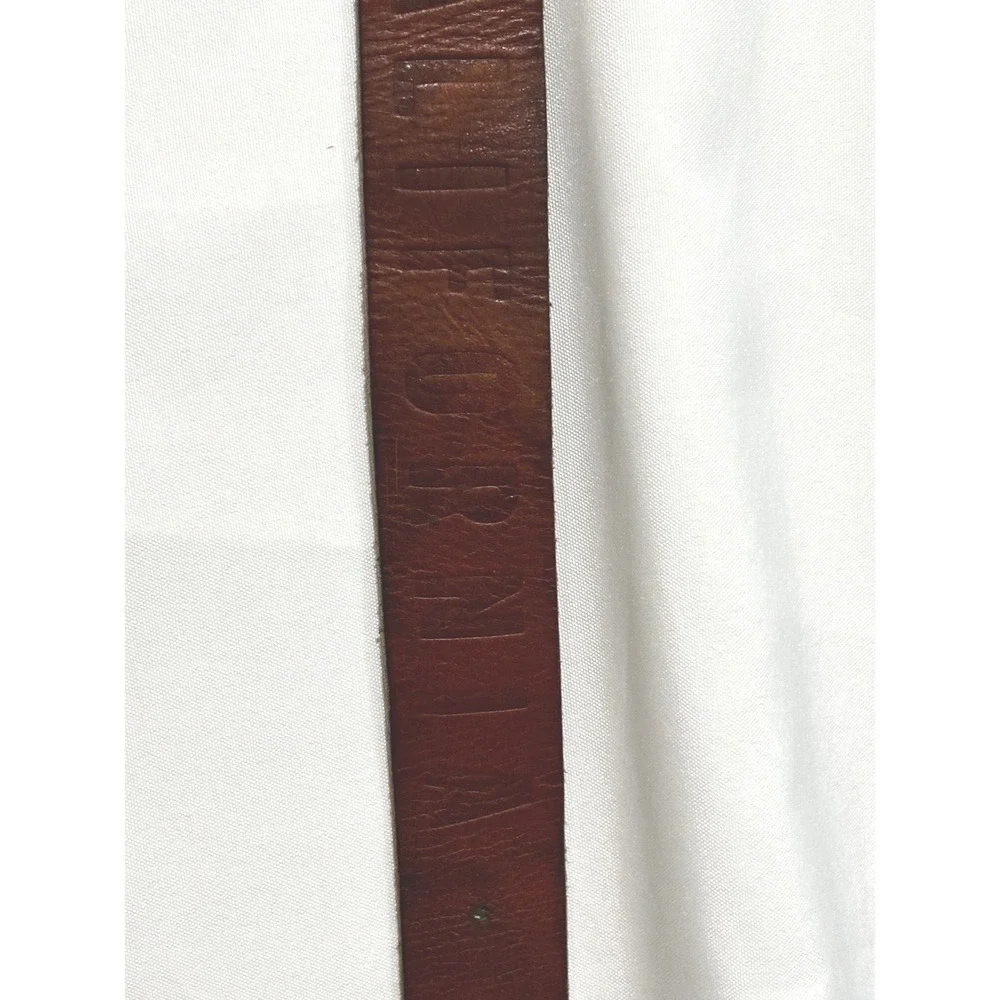 Y2K Hollister California Brown Leather Belt Mens Sz 32 Embossed Logo Distressed
